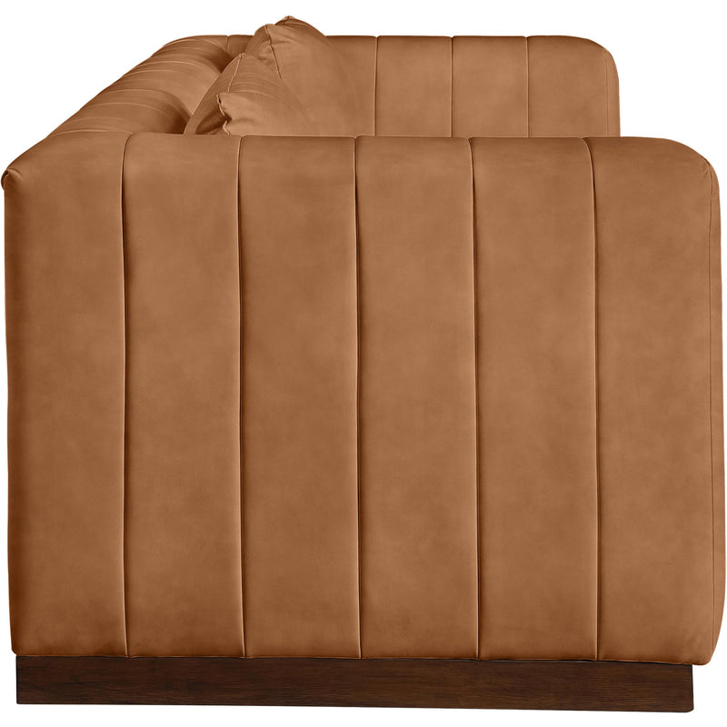 Meridian Mallina Cognac Vegan Leather Sofa IMAGE 5