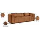 Meridian Mallina Cognac Vegan Leather Sofa IMAGE 8