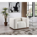 Meridian Mallina Cream Vegan Leather Chair IMAGE 2