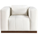Meridian Mallina Cream Vegan Leather Chair IMAGE 3