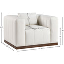 Meridian Mallina Cream Vegan Leather Chair IMAGE 7