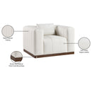 Meridian Mallina Cream Vegan Leather Chair IMAGE 8
