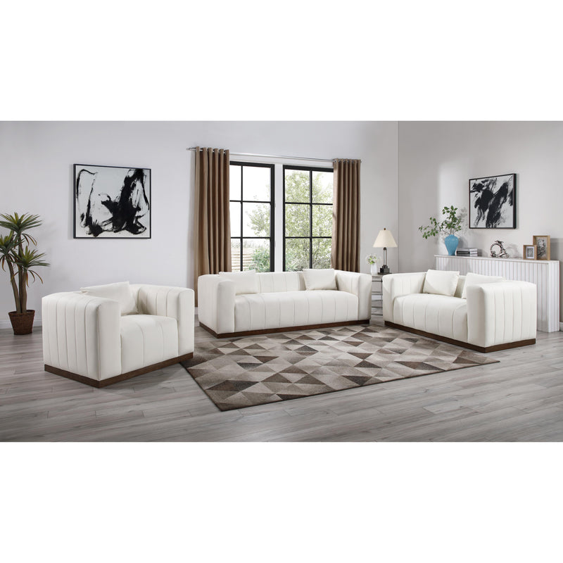 Meridian Mallina Cream Vegan Leather Chair IMAGE 9
