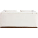 Meridian Mallina Cream Vegan Leather Loveseat IMAGE 5