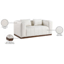 Meridian Mallina Cream Vegan Leather Loveseat IMAGE 8