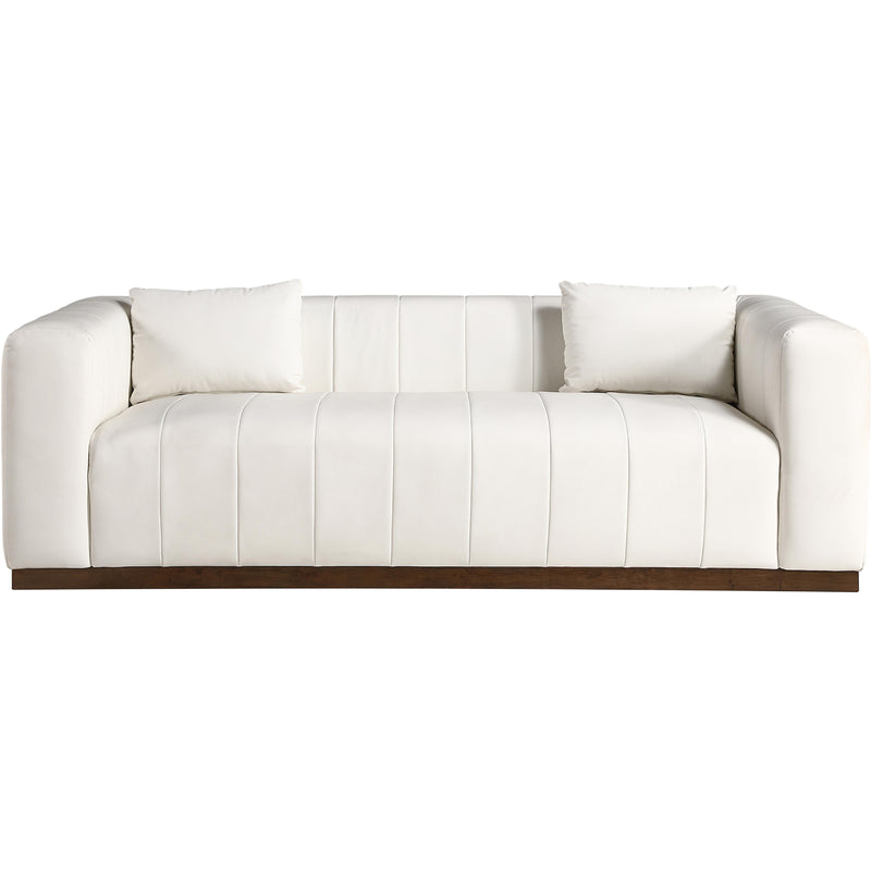 Meridian Mallina Cream Vegan Leather Sofa IMAGE 3