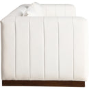 Meridian Mallina Cream Vegan Leather Sofa IMAGE 4