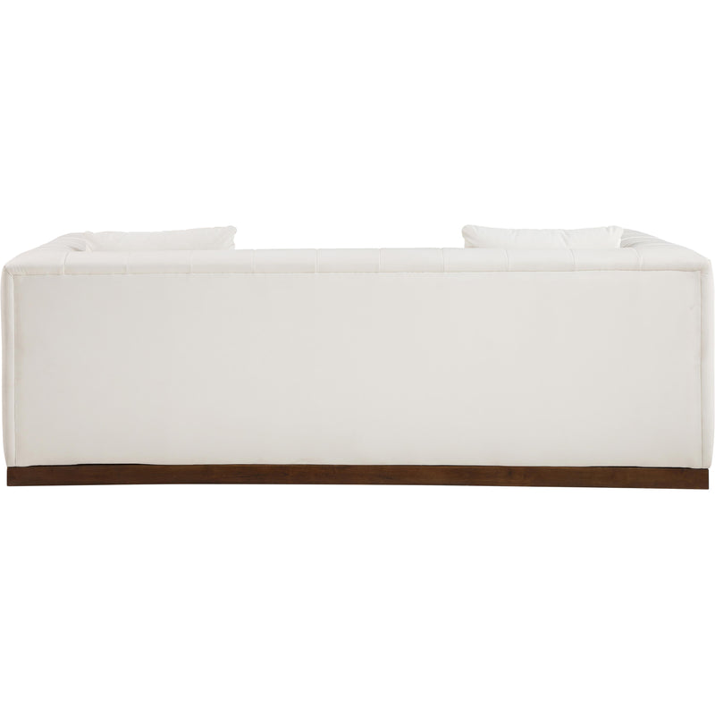 Meridian Mallina Cream Vegan Leather Sofa IMAGE 5