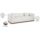 Meridian Mallina Cream Vegan Leather Sofa IMAGE 8