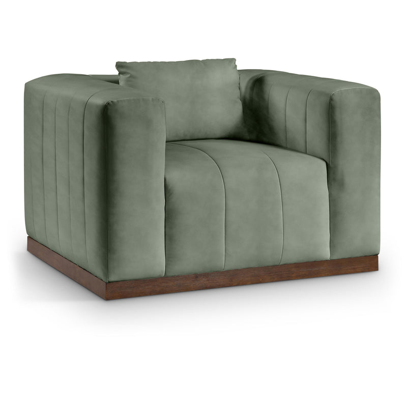 Meridian Mallina Green Vegan Leather Chair IMAGE 1
