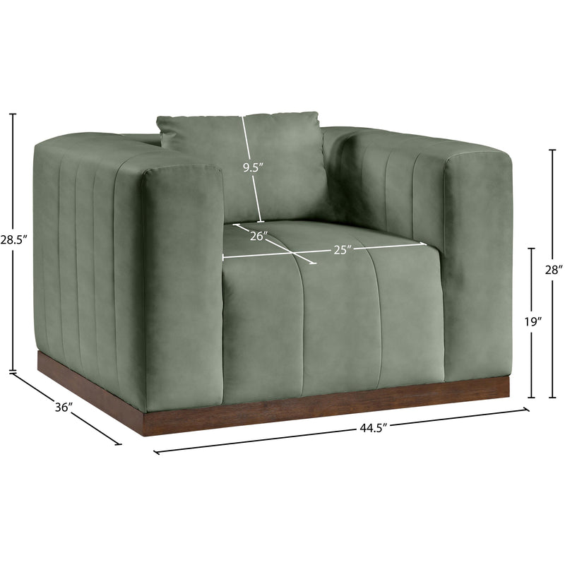 Meridian Mallina Green Vegan Leather Chair IMAGE 7