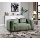 Meridian Mallina Green Vegan Leather Loveseat IMAGE 2