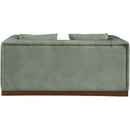 Meridian Mallina Green Vegan Leather Loveseat IMAGE 3