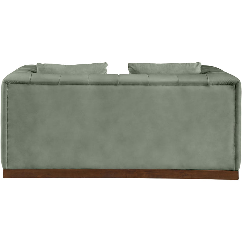 Meridian Mallina Green Vegan Leather Loveseat IMAGE 3