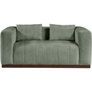 Meridian Mallina Green Vegan Leather Loveseat IMAGE 4