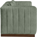 Meridian Mallina Green Vegan Leather Loveseat IMAGE 5