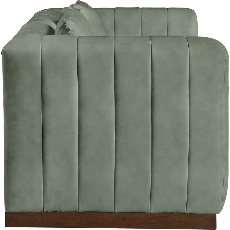 Meridian Mallina Green Vegan Leather Loveseat IMAGE 5