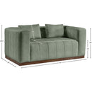Meridian Mallina Green Vegan Leather Loveseat IMAGE 7