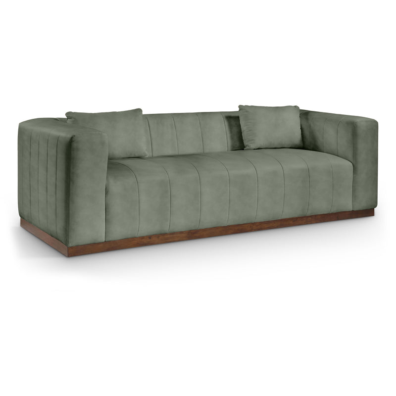 Meridian Mallina Green Vegan Leather Sofa IMAGE 1