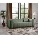 Meridian Mallina Green Vegan Leather Sofa IMAGE 2