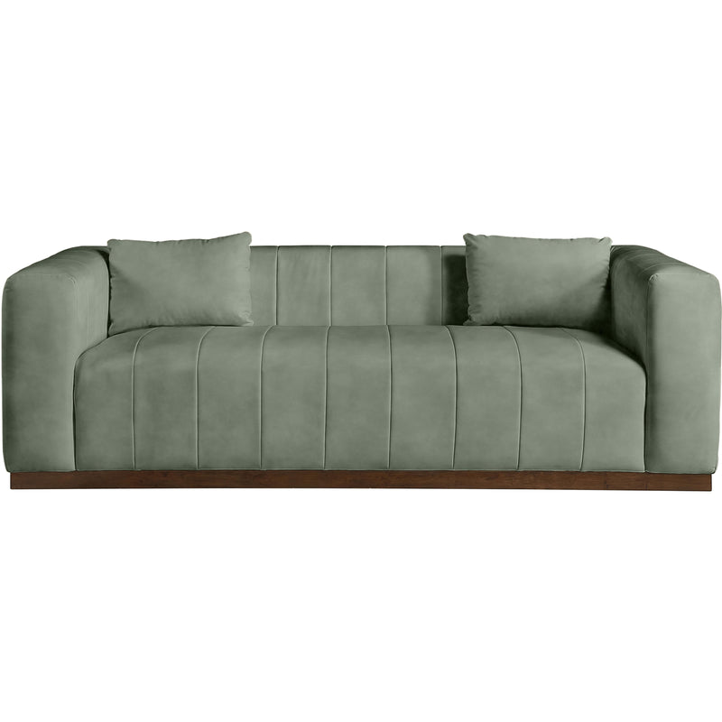 Meridian Mallina Green Vegan Leather Sofa IMAGE 4