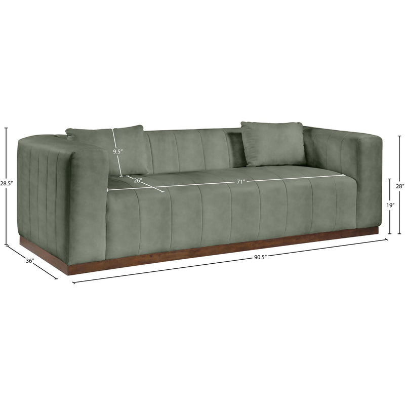 Meridian Mallina Green Vegan Leather Sofa IMAGE 7