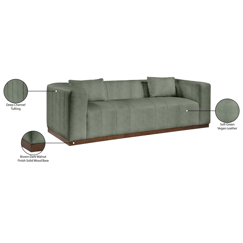 Meridian Mallina Green Vegan Leather Sofa IMAGE 8