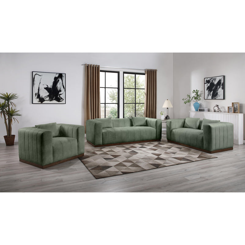 Meridian Mallina Green Vegan Leather Sofa IMAGE 9