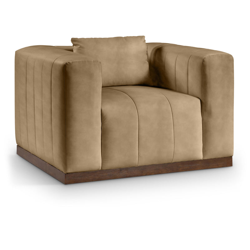 Meridian Mallina Tan Vegan Leather Chair IMAGE 1