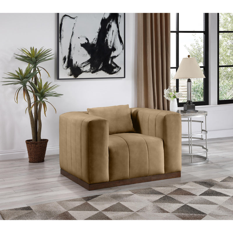 Meridian Mallina Tan Vegan Leather Chair IMAGE 2