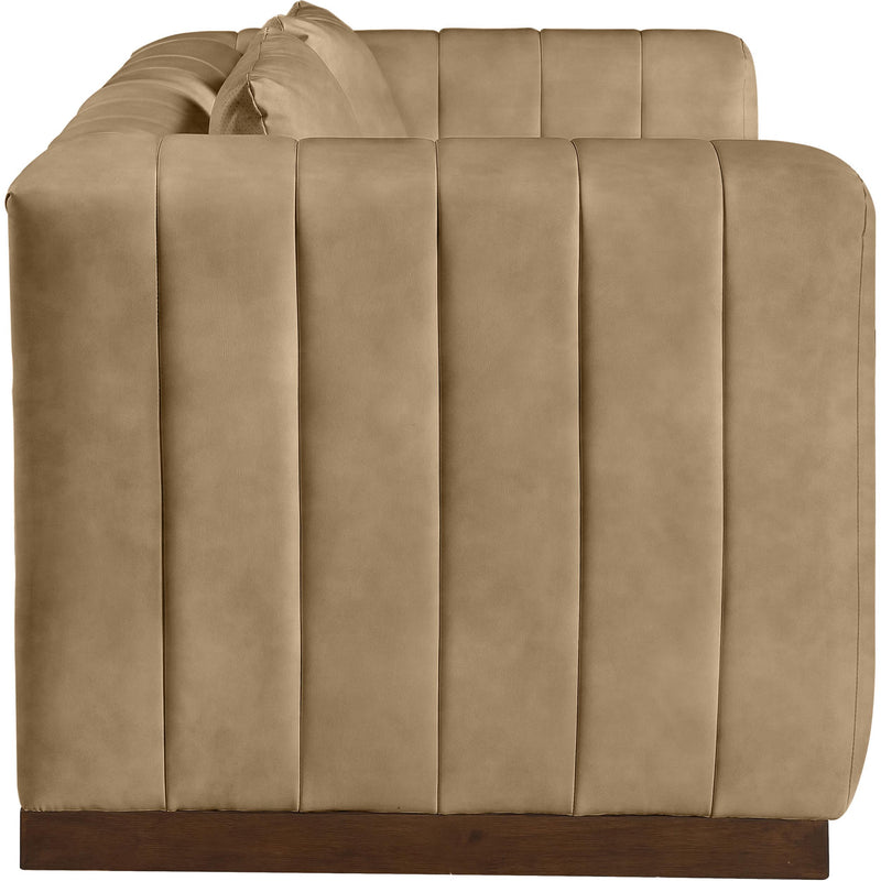 Meridian Mallina Tan Vegan Leather Loveseat IMAGE 5