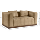 Meridian Mallina Tan Vegan Leather Loveseat IMAGE 7
