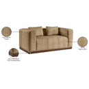 Meridian Mallina Tan Vegan Leather Loveseat IMAGE 8