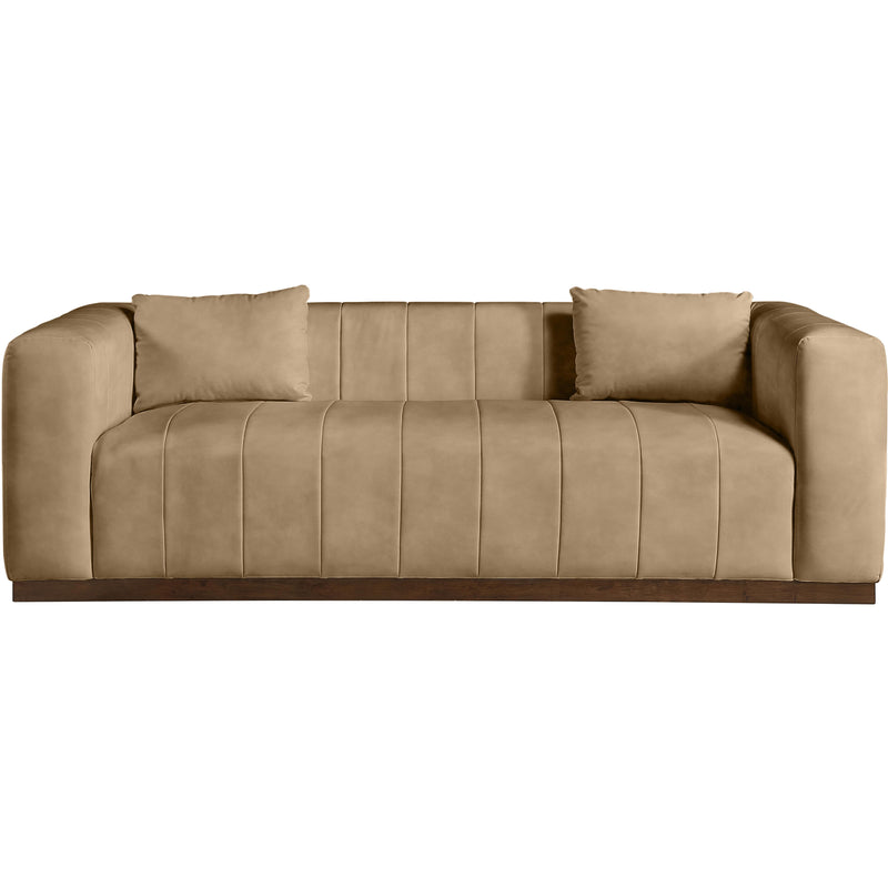Meridian Mallina Tan Vegan Leather Sofa IMAGE 4