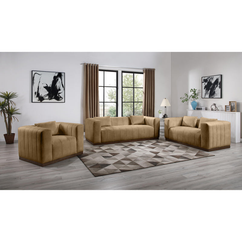 Meridian Mallina Tan Vegan Leather Sofa IMAGE 9