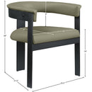 Meridian Romeo Olive Green Vegan Leather Dining Chair IMAGE 9