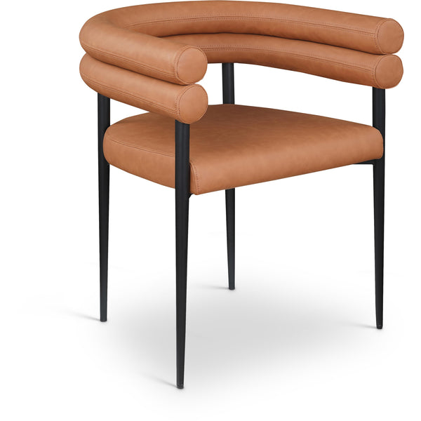 Meridian Lavina Cognac Vegan Leather Dining Chair IMAGE 1