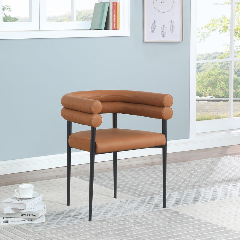 Meridian Lavina Cognac Vegan Leather Dining Chair IMAGE 2