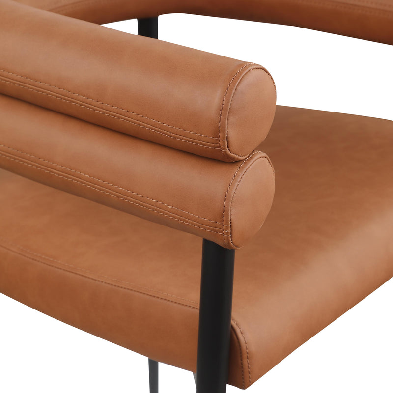 Meridian Lavina Cognac Vegan Leather Dining Chair IMAGE 7