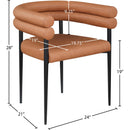 Meridian Lavina Cognac Vegan Leather Dining Chair IMAGE 8