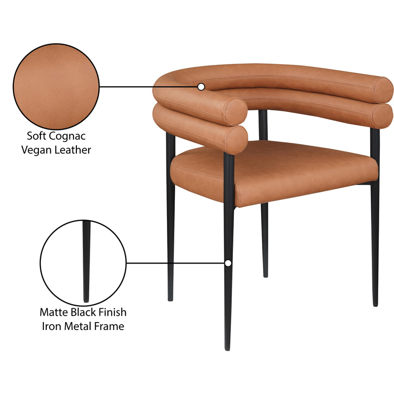 Meridian Lavina Cognac Vegan Leather Dining Chair IMAGE 9