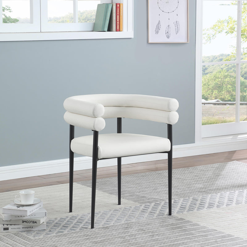Meridian Lavina Cream Vegan Leather Dining Chair IMAGE 2