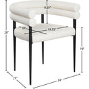 Meridian Lavina Cream Vegan Leather Dining Chair IMAGE 8