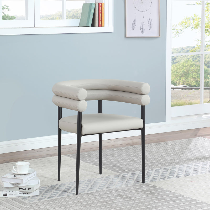 Meridian Lavina Taupe Vegan Leather Dining Chair IMAGE 2