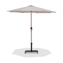Meridian Fiji Beige Fabric / Matte Black Aluminum Patio Umbrella with Base Sets IMAGE 1