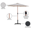 Meridian Fiji Beige Fabric / Matte Black Aluminum Patio Umbrella with Base Sets IMAGE 20