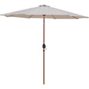 Meridian Fiji Beige Fabric / Matte Black Aluminum Patio Umbrella with Base Sets IMAGE 3