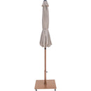 Meridian Fiji Beige Fabric / Teak Aluminum Patio Umbrella with Base Sets IMAGE 14