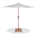 Meridian Fiji Beige Fabric / Teak Aluminum Patio Umbrella with Base Sets IMAGE 1
