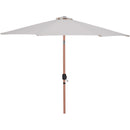 Meridian Fiji Beige Fabric / Teak Aluminum Patio Umbrella with Base Sets IMAGE 3